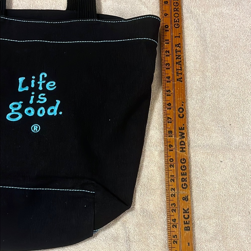 Life Is Good Black Canvas Tote with Embroidered Logo - Picture 2 of 5
